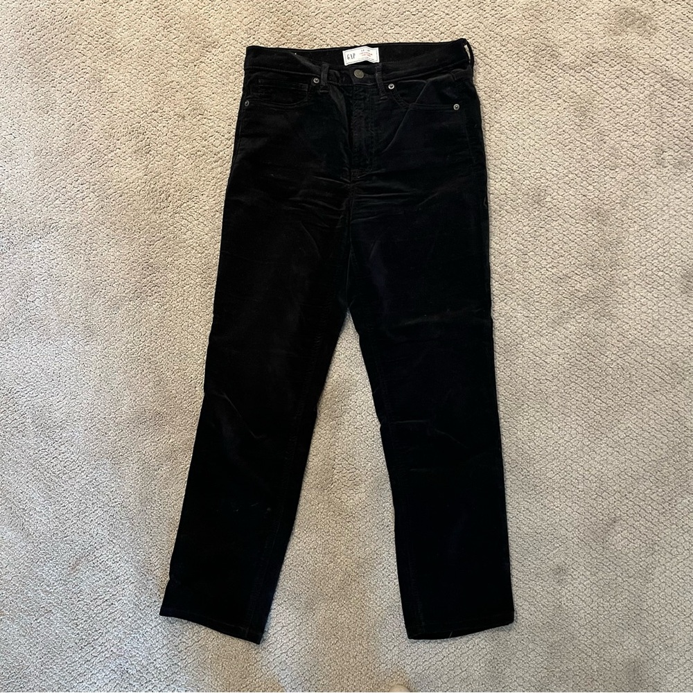 GAP Black Velvet Vintage Slim high Rise Pants